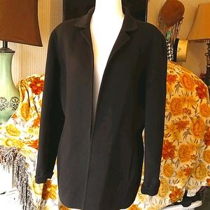 Liz Claiborne 100% wool, blk swing coat